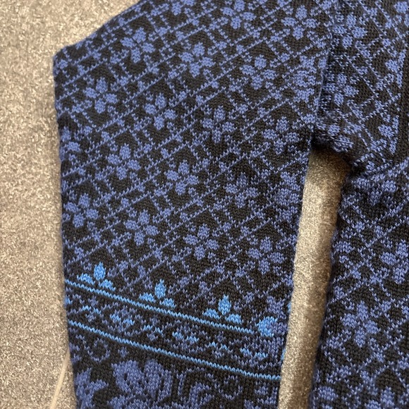 Dale of Norway Pure Wool Cardigan Sweater M Norwegian Blue Black Velvet Trim - Picture 4 of 16